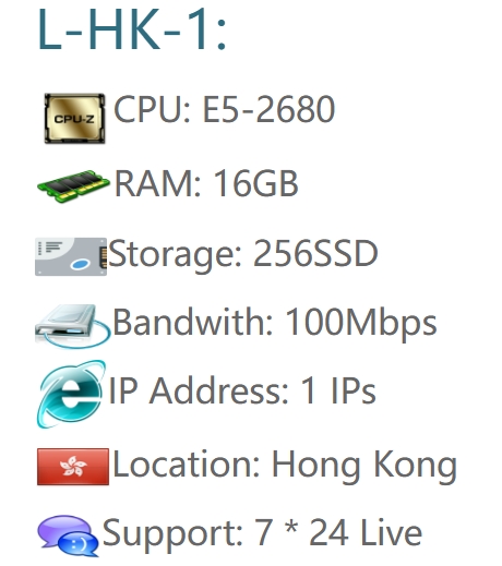 32GB 100Mbps Hong Kong